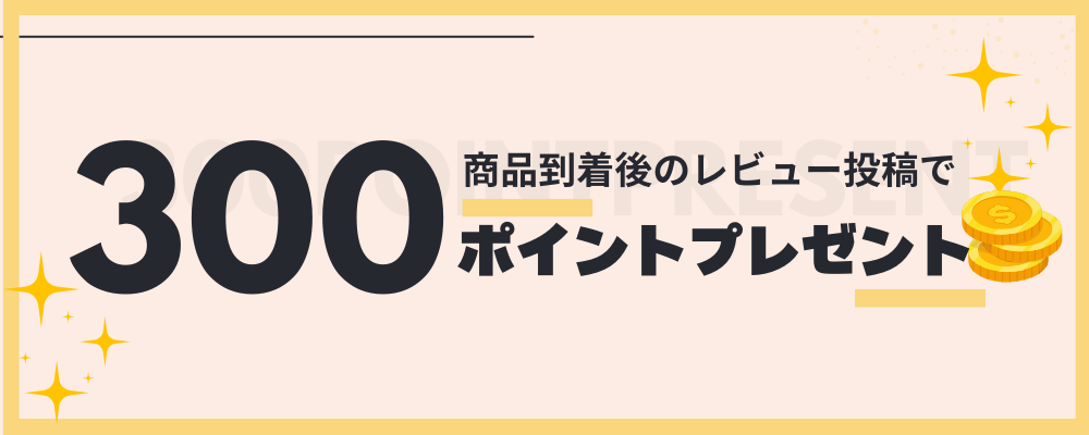 レビューを書いて300ポイントプレゼント